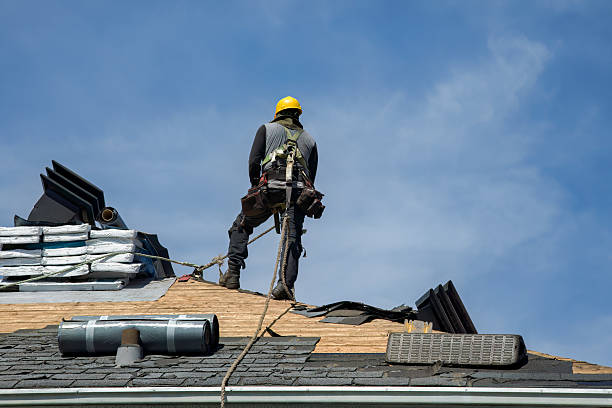 Professional Gutter Installation technician working in Nahcotta, WA